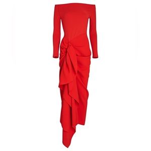 Solace London Lotus Dress red